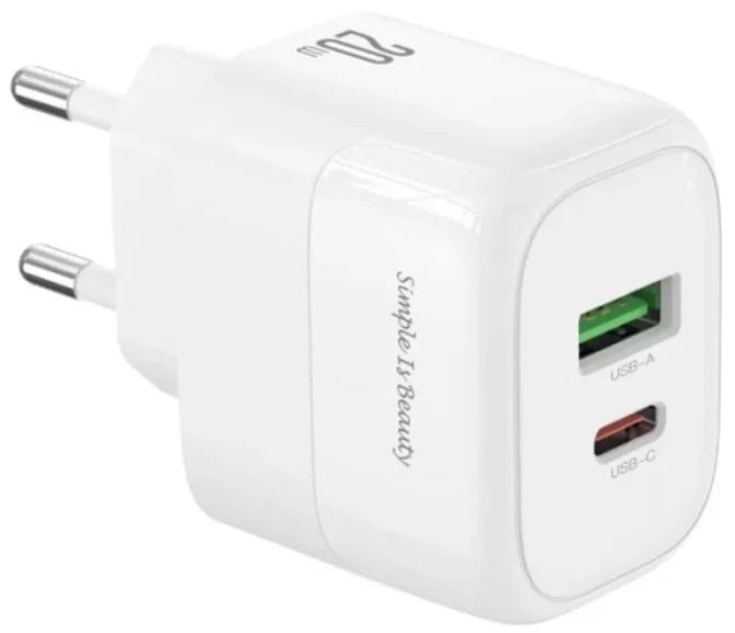 شاحن سريع بقوة 20W ومنفذين USB-A و USB-C